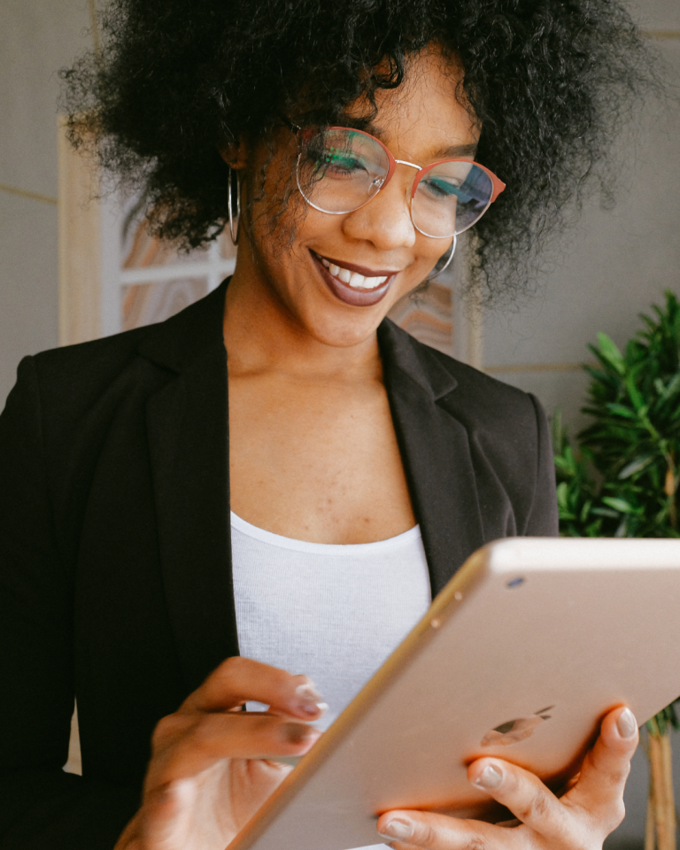 Woman on tablet